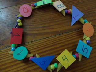 numbers necklace craft