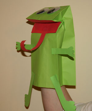 PAPER BAG FROG PUPPET