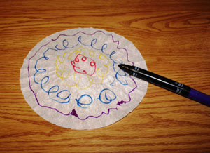 coloring coffee filter