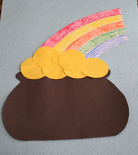 St. Patrick's Day Pot of Gold Craft  Construction paper crafts, St  patricks day crafts for kids, St patrick's day crafts