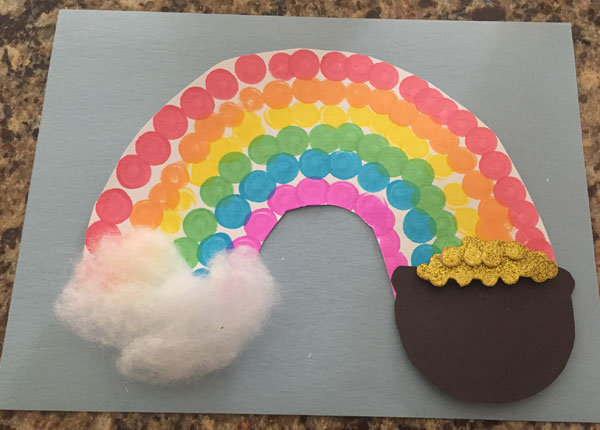 Beautiful Puffy Paint Rainbow and Pot of Gold Craft - Crafting A Fun Life