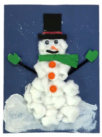 Cotton Ball Snowman Craft