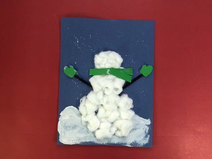 Cotton Ball Snowman Craft