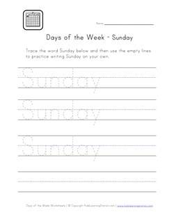 sunday worksheet