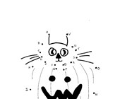 halloween reading worksheets for kindergarten Pumpkin with a Cat Dot to Dot (by letters)