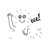 halloween reading worksheets for kindergarten Ghost Saying Boo! Dot to Dot (by letters)