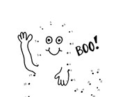 Ghost Saying Boo! Dot to Dot