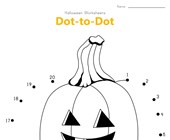 halloween reading worksheets for kindergarten Halloween Pumpkin Dot to Dot