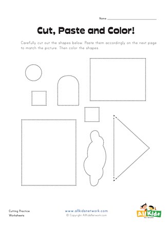 Cut, Paste and Color Worksheet | All Kids Network