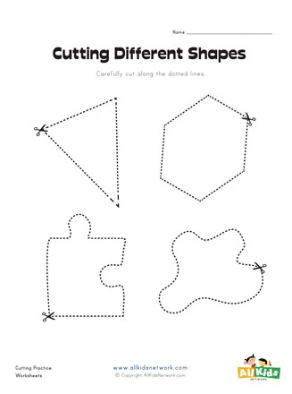 cut out the shapes worksheet all kids network