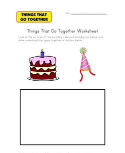 draw birthday go togethers worksheet