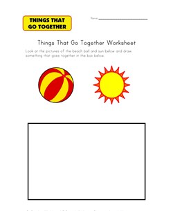 draw summer go togethers worksheet