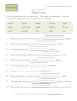 Second Grade Adjective Worksheets | All Kids Network
