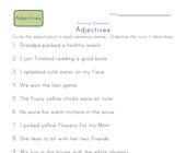 2nd grade circle the adjectives worksheet