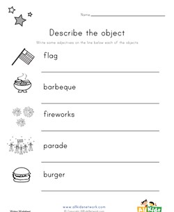 4th of July Adjectives Worksheet