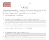 Articles Worksheets All Kids Network