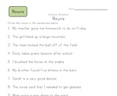 second grade noun worksheets all kids network