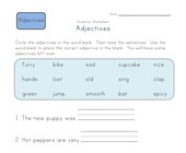 1st grade adjectives worksheet
