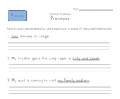 first grade pronoun worksheets all kids network