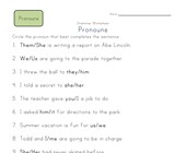 Second Grade Pronoun Worksheets All Kids Network