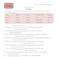 Worksheets Verb Worksheets 3rd Grade third grade verb worksheets all kids network