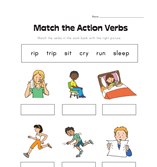 matching action verbs worksheet