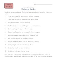 Printables Helping Verb Worksheet helping verb worksheets all kids network