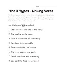 Printables Linking Verbs Worksheets linking verb worksheets all kids network