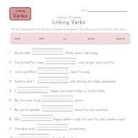 Printables Linking Verbs Worksheet linking verb worksheets all kids network