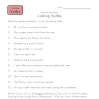 Printables Linking Verbs Worksheet linking verb worksheets all kids network