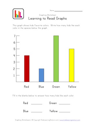 bar graph worksheet with colors theme all kids network