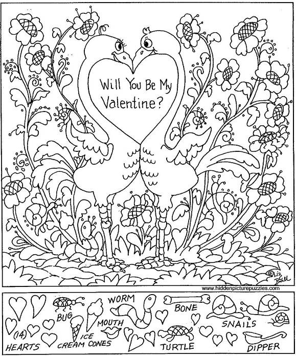 Hidden Pictures Page Print Your Valentines Day Hidden Pictures Page All Kids Network