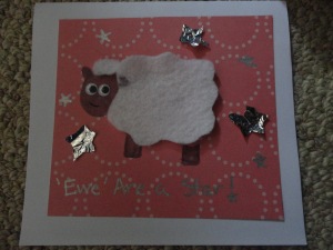 homemade sheep greeting card