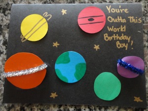 Outta This World Outer Space Birthday Card