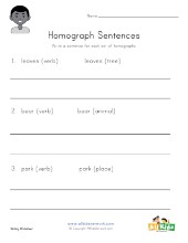 Homographs Worksheets | All Kids Network