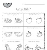 Fruit Left and Right Worksheet