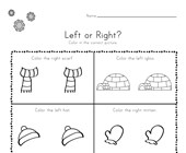 worksheet winter activities Winter Left and Right Worksheet