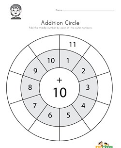 Addition Circle Worksheet 10