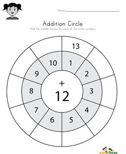 Addition Circle Worksheet 12