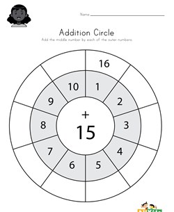 Addition Circle Worksheet 15