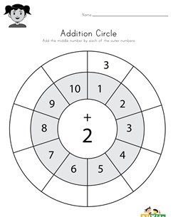 Addition Circle Worksheet 2