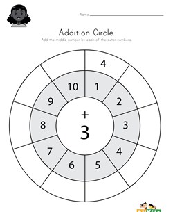 Addition Circle Worksheet 3