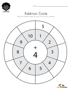 Addition Circle Worksheet 4