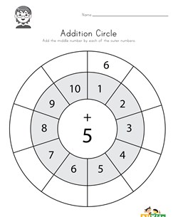 Addition Circle Worksheet 5