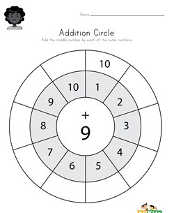 Addition Circle Worksheet 9