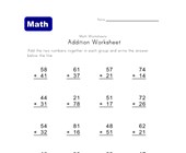 addition worksheet without carrying 2