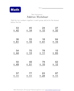 addition worksheet without carrying 3