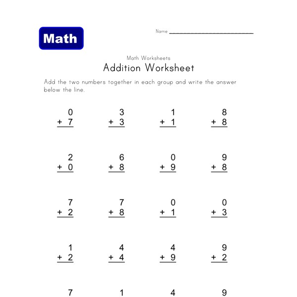 Printables Easy Addition Worksheets easy addition worksheets all kids network