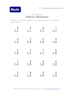 easy addition worksheet 4
