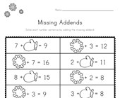 worksheet winter activities Winter Missing Addends Worksheet